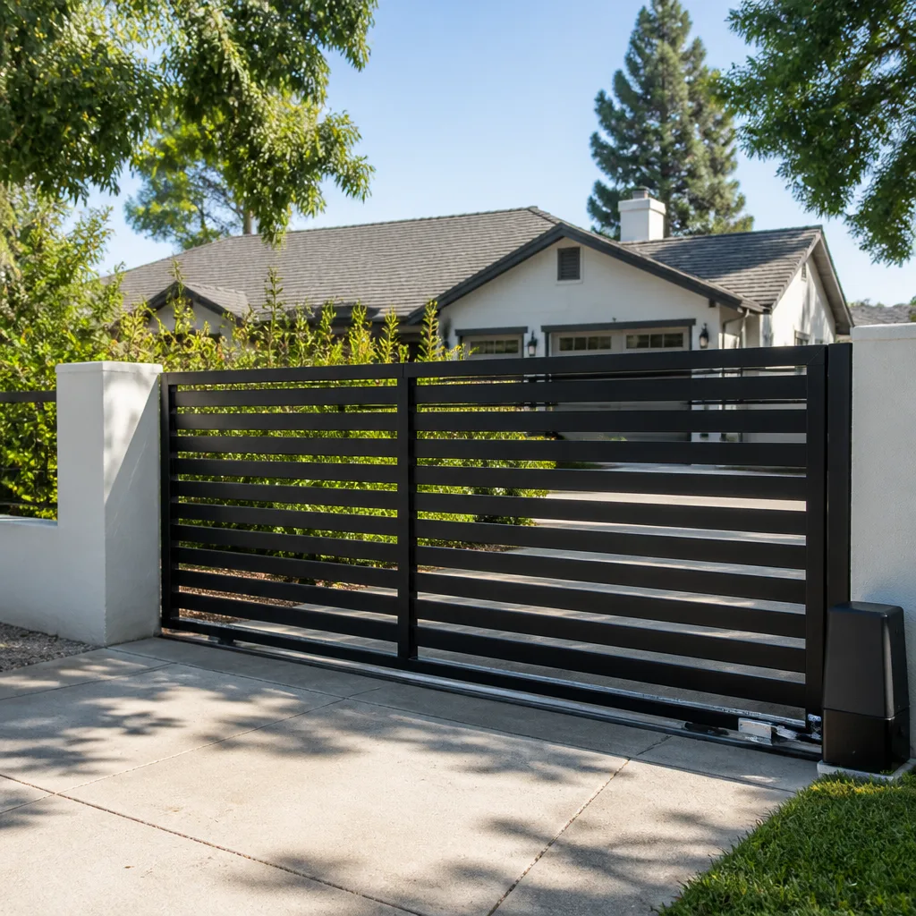 Sliding driveway gates